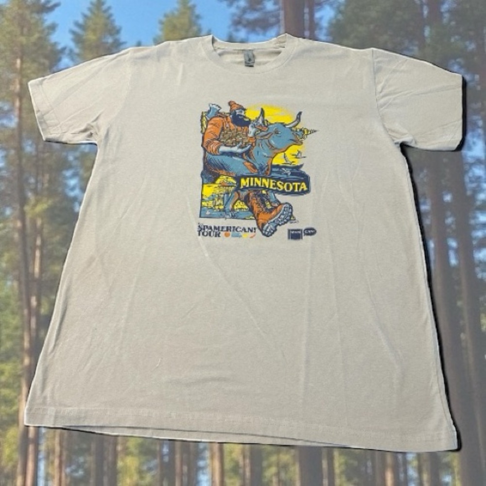 Vintage Next Level ‘75 T-shirt Spamerican Tour Minnesota Graphic  Large